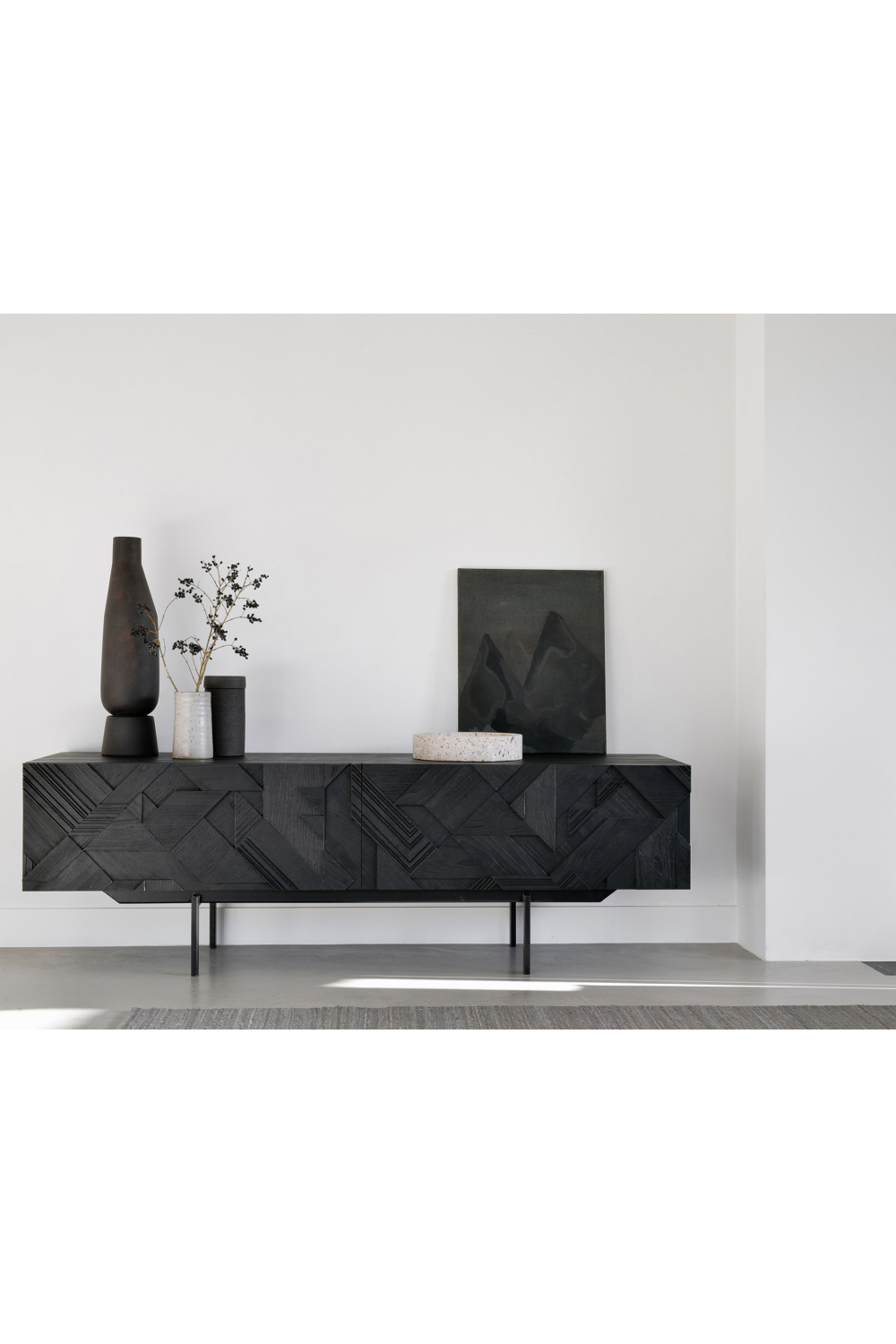 Black Teak Media Unit | Ethnicraft Graphic | OROA.COM