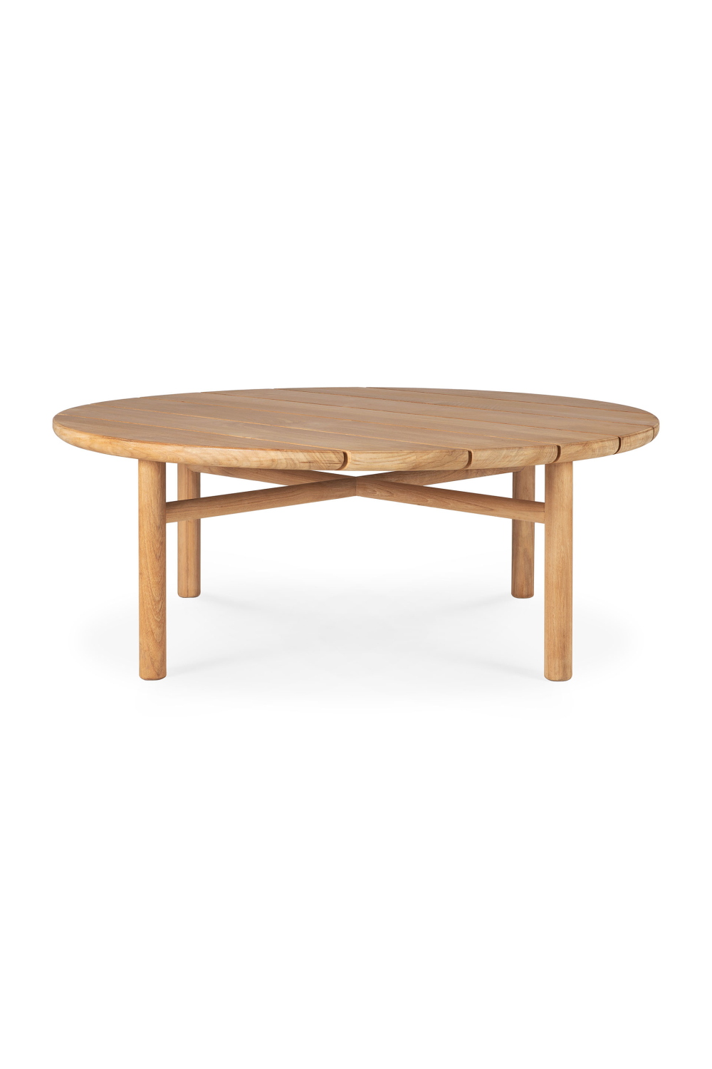 Round Slatted Outdoor Coffee Table | Ethnicraft Quatro | Oroa.com