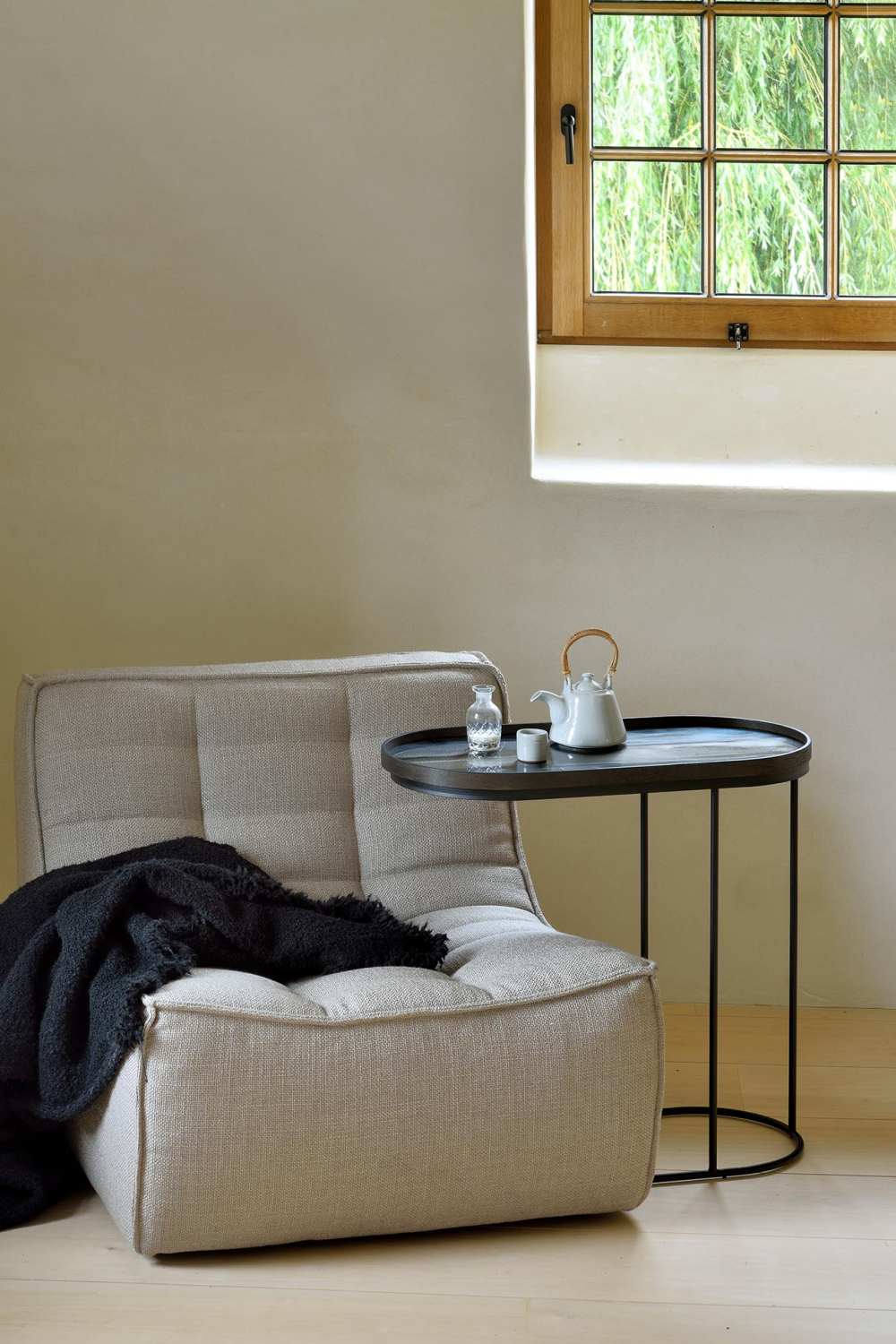 Oblong Hand-Painted Glass Tray | Ethnicraft Organic | OROA.COM