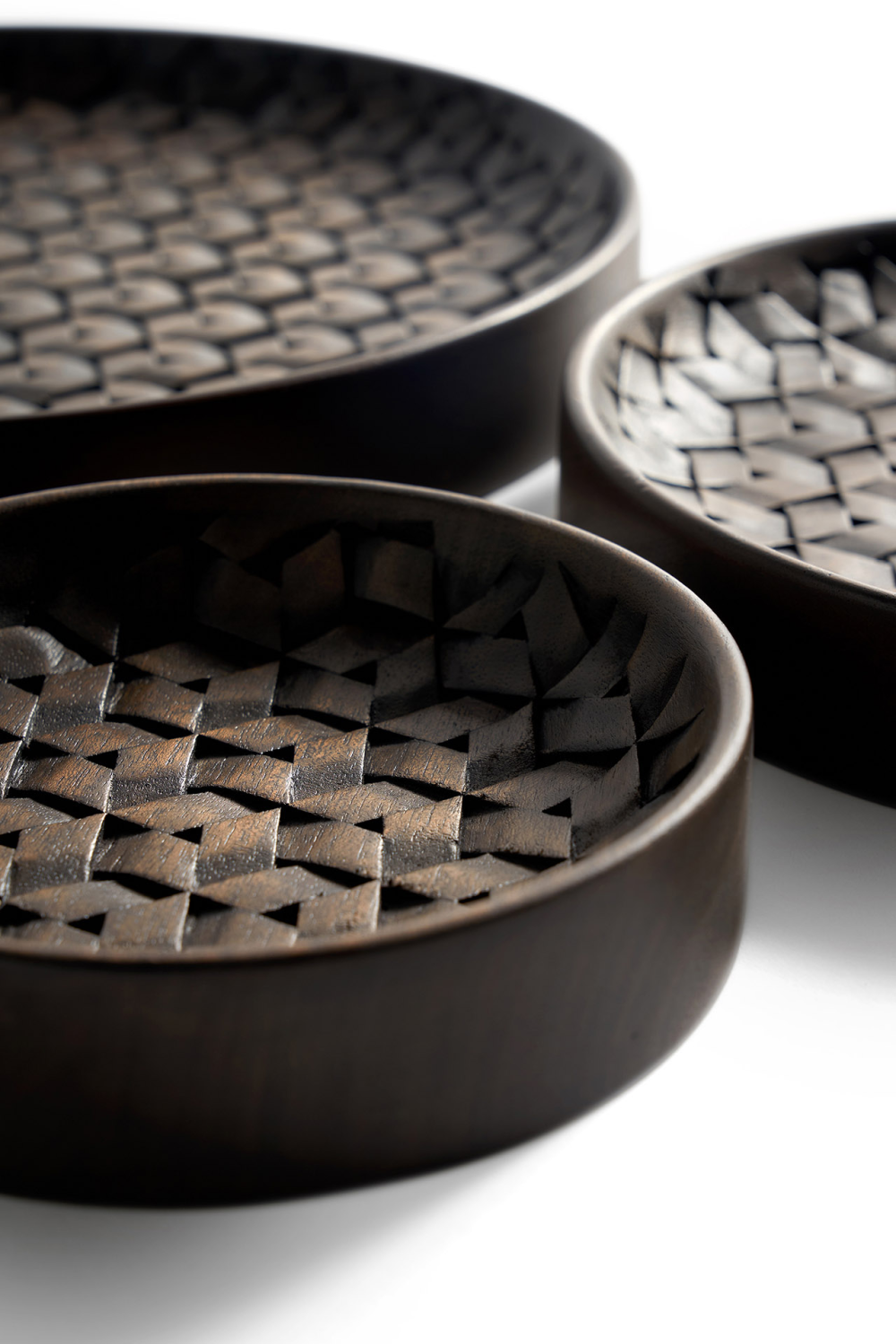 Brown Mahogany Bowl Set (3) | Ethnicraft Tampa | OROA.COM