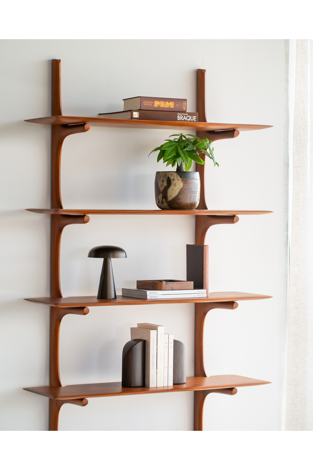 Varnished Mahogany Wall Shelf | Ethnicraft PI | Oroa.com