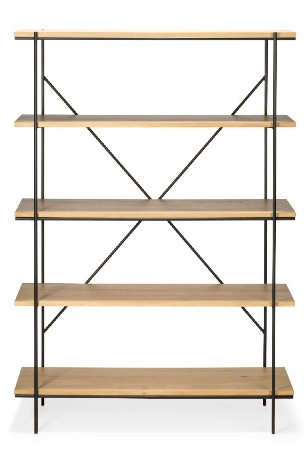Solid Oak 5-Layer Bookcase | Ethnicraft Rise | OROA