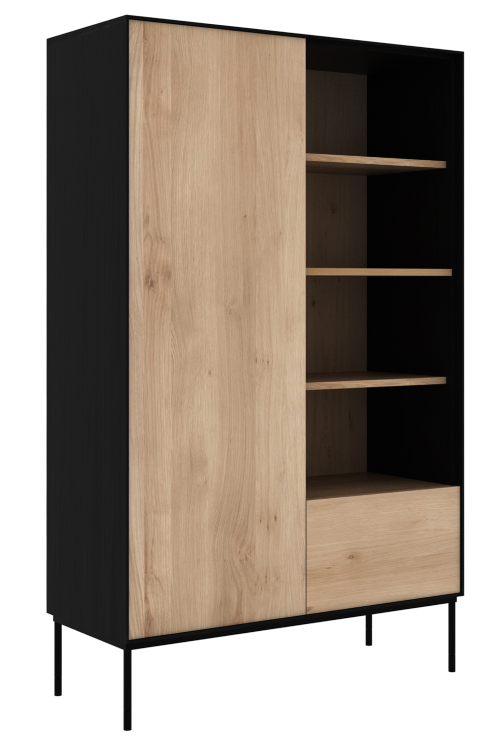 1-Door Oak Wood Cabinet | Ethnicraft Blackbird | OROA