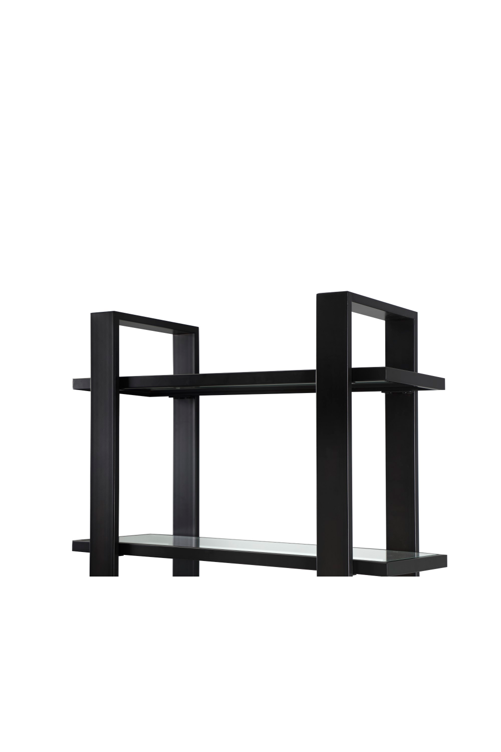 Dark Brown/Black Metal Glass Bookcase | Oroa.com