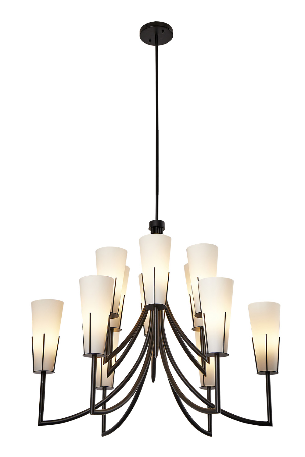White Conical Glass Chandelier | Liang & Eimil Magestic | Oroa.com