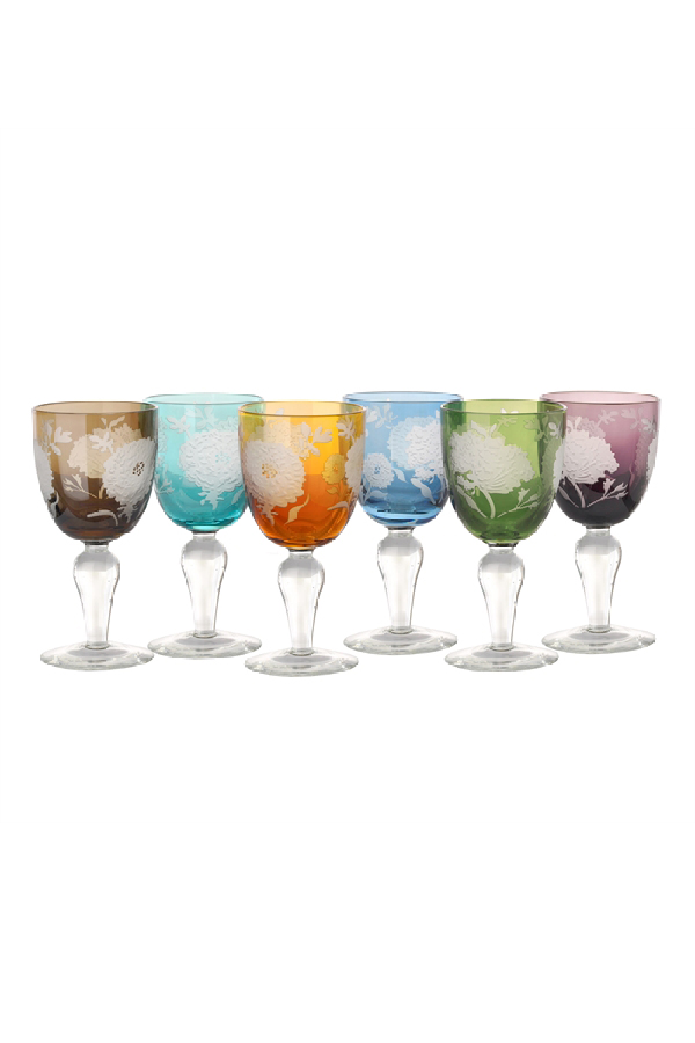 Sandblasted Multi-Colored Wine Glass | Pols Potten Peony | Oroa.com