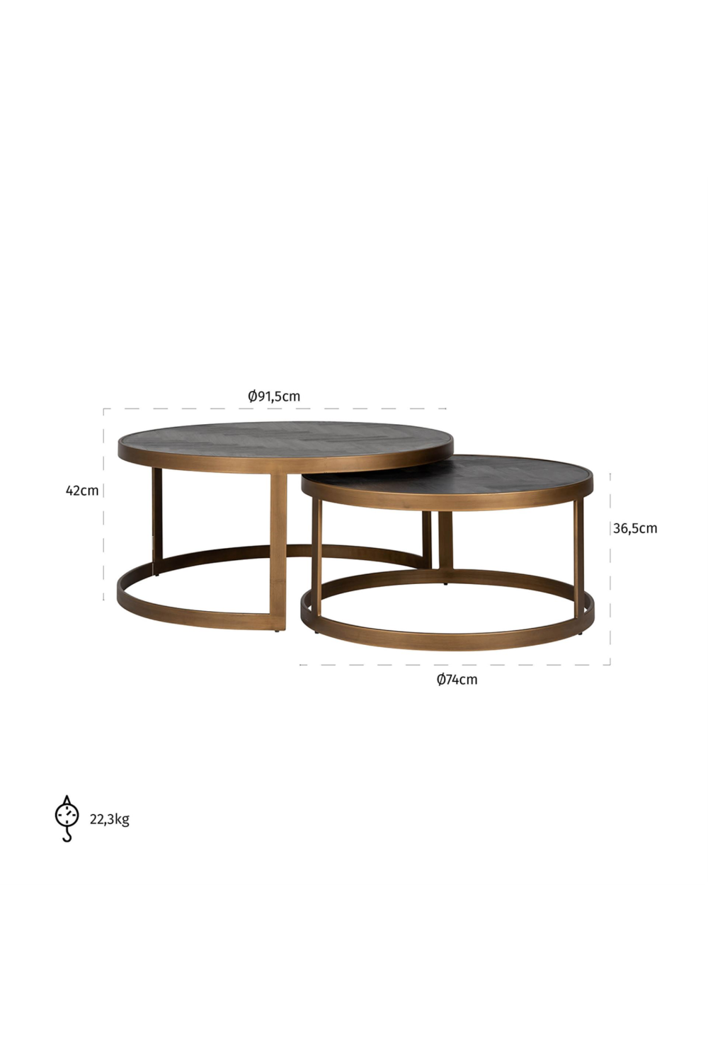 Black Oak Nested Coffee Tables (2) | Oroa.com