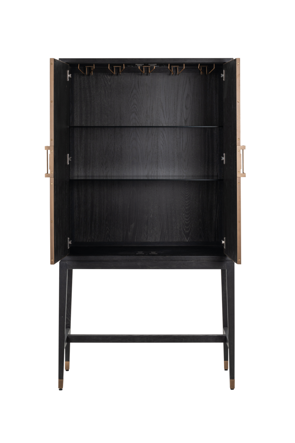 Wood Framed Leather Bar Cabinet | Oroa.com