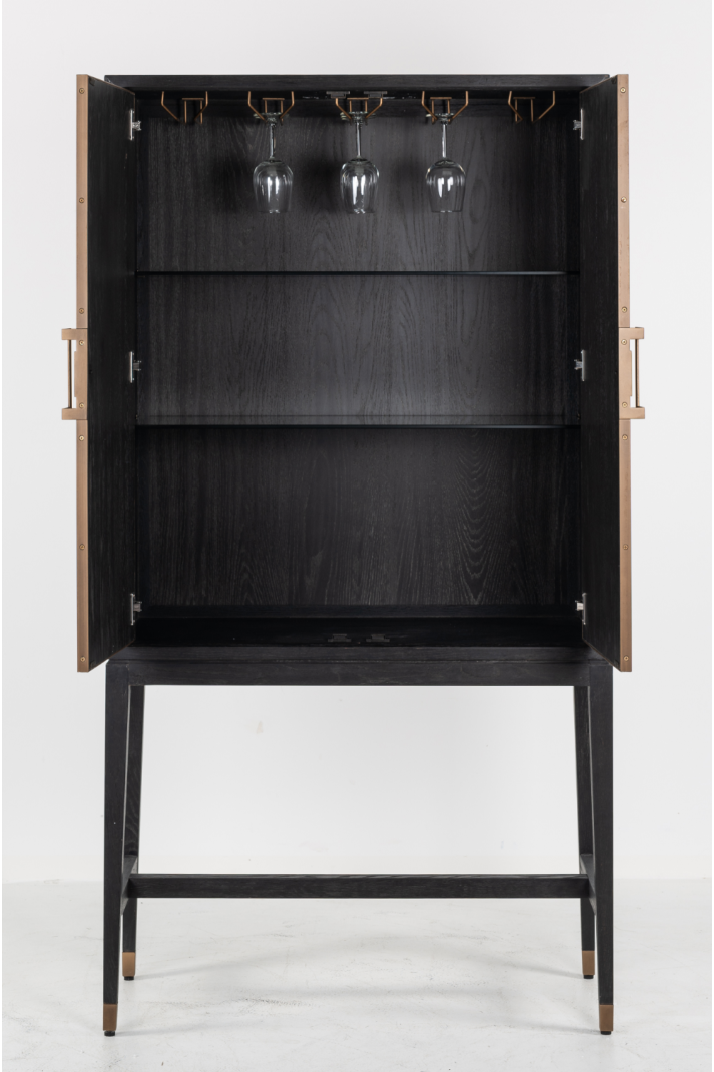 Wood Framed Leather Bar Cabinet | Oroa.com