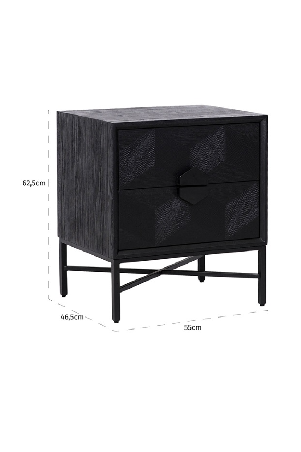 Black Wooden Chest of Drawers | Richmond Interiors Blax | OROA.com