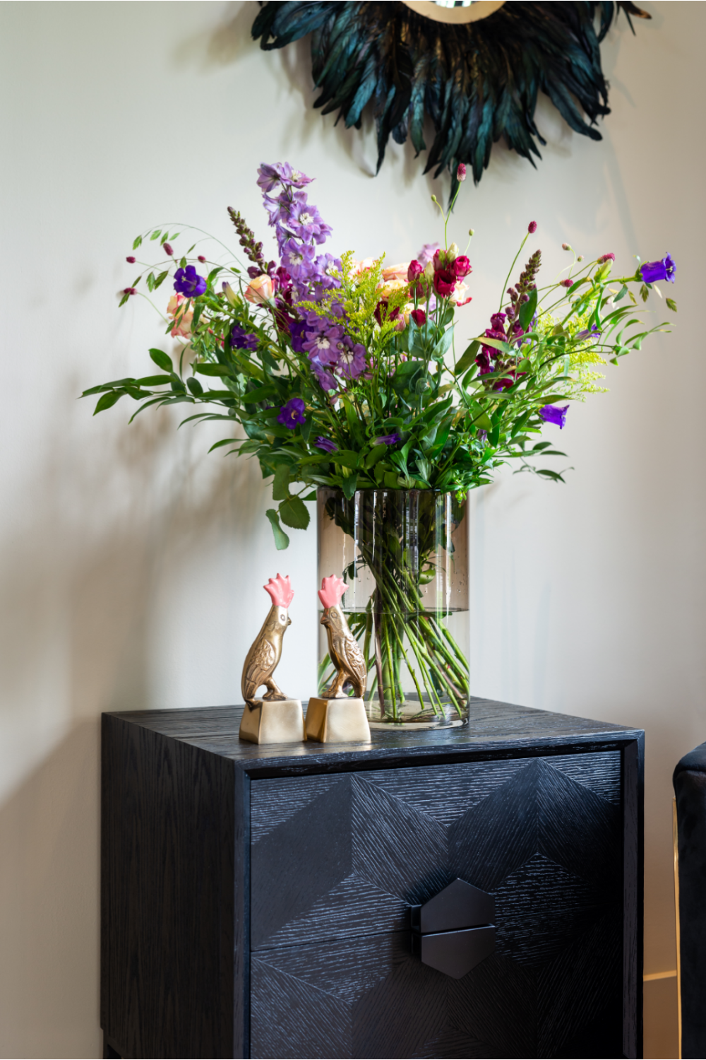 Black Wooden Chest of Drawers | Richmond Interiors Blax | OROA.com