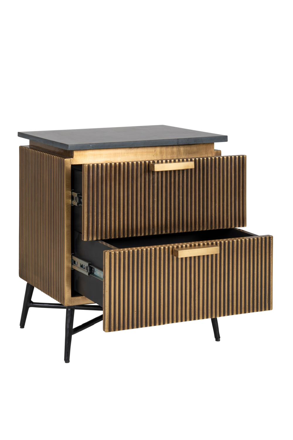 Modern Metal Bedside Cabinet | Richmond Interiors Ironville | Oroa.com