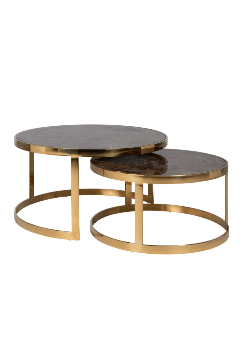 Gold Framed Marble Nesting Coffee Table | Richmond Interiors Conrad | Oroa.com