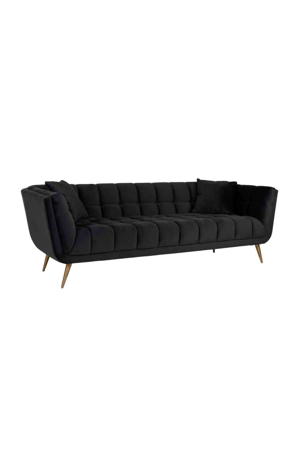 Anthracite Velvet Channel Stitched Sofa | OROA Huxley | OROA