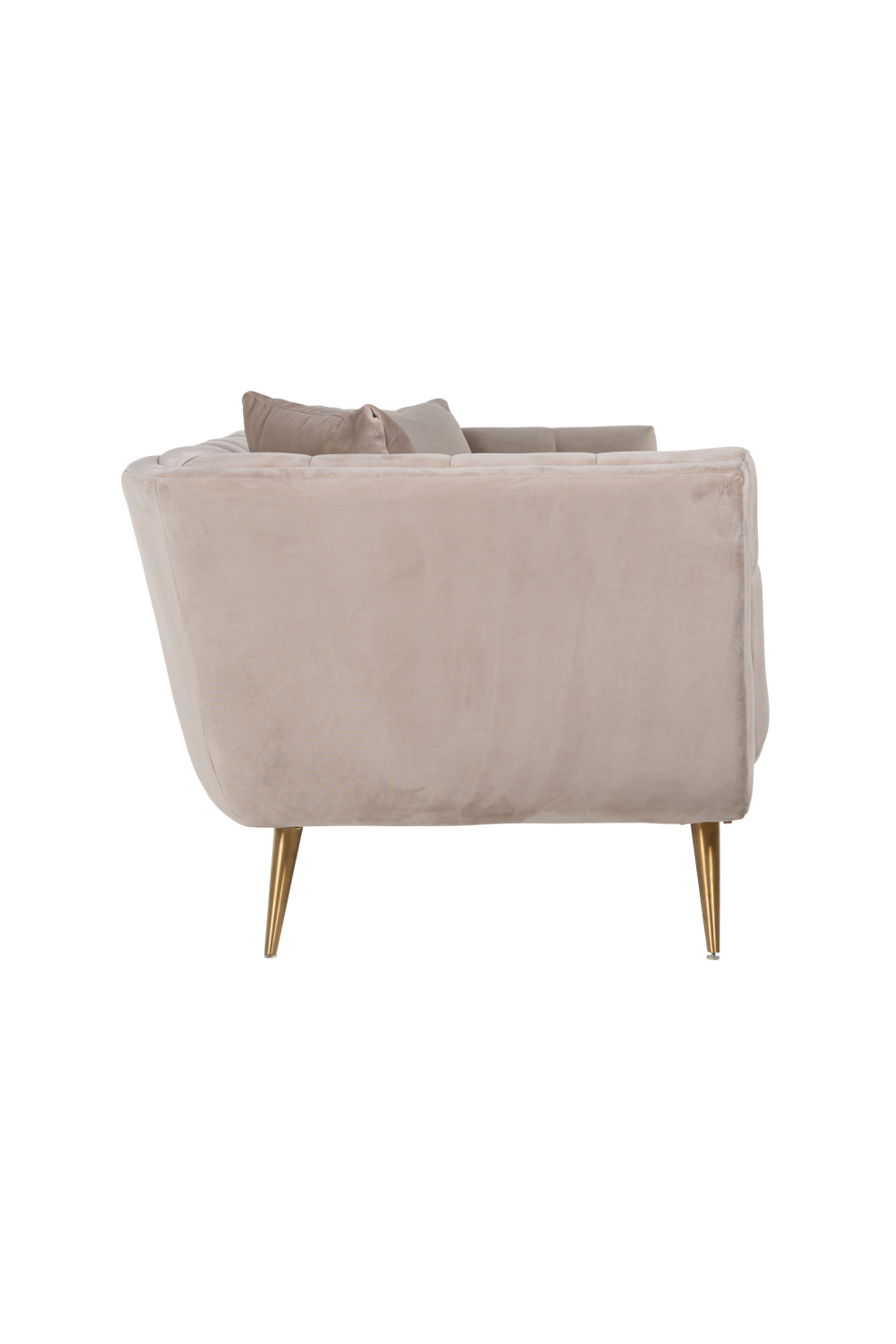 Khaki Velvet Channel Stitched Sofa | OROA Huxley | OROA
