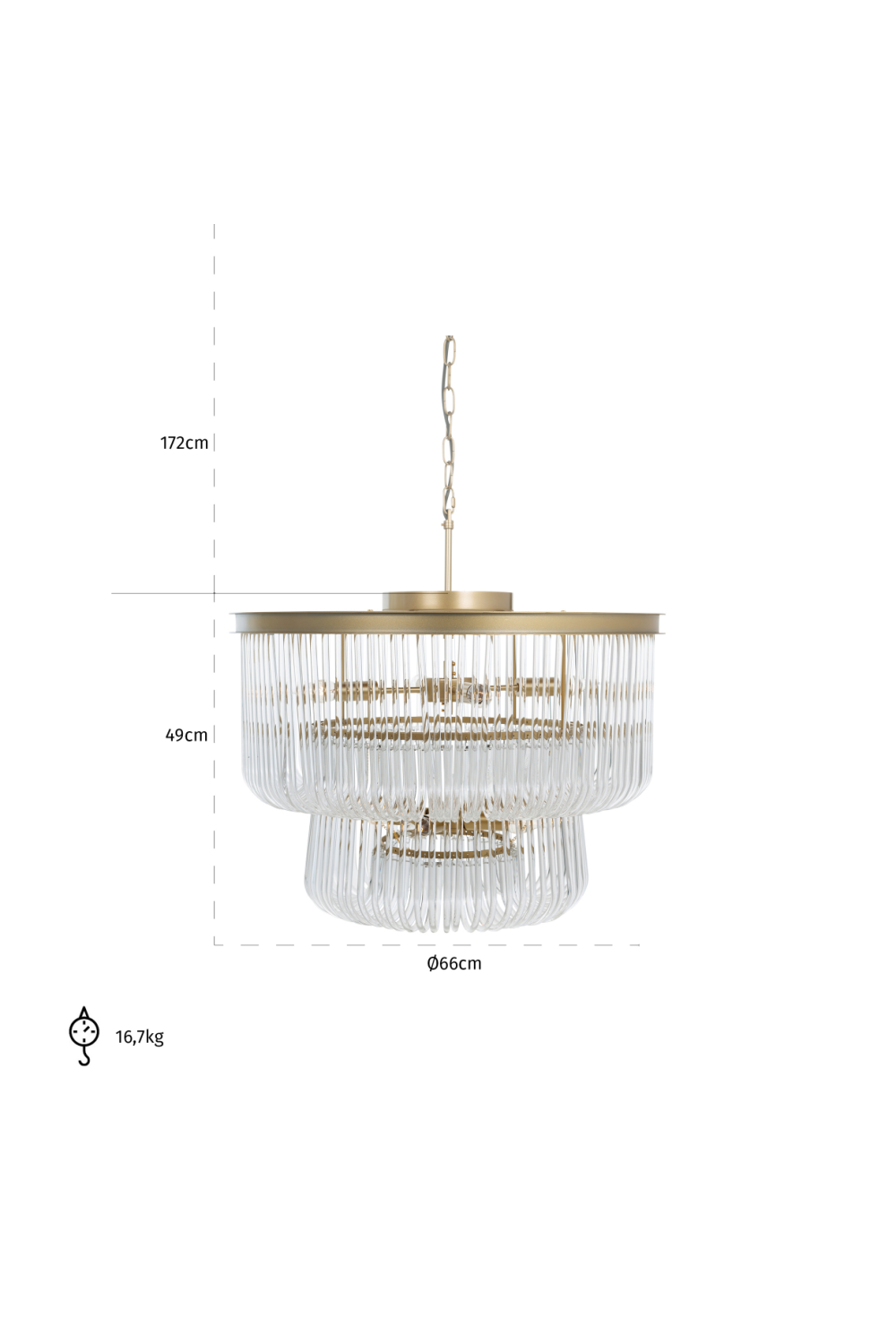 Cascading Crystal Hanging Lamp | Richmond Interiors Romy | OROA.com