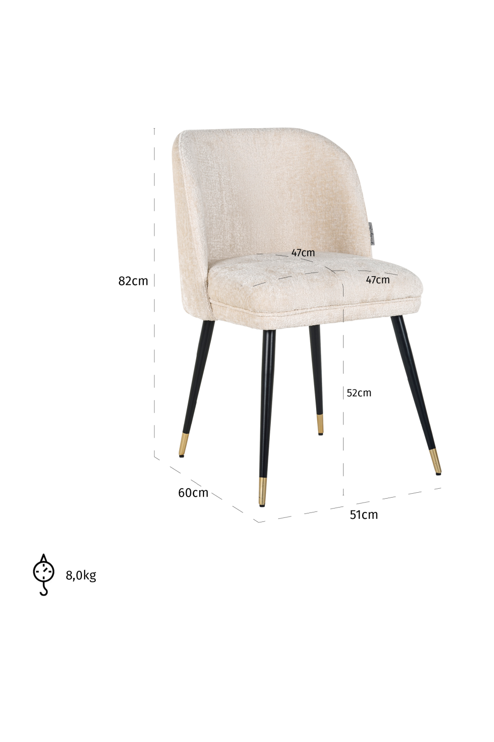 Upholstered Classic Dining Chair | Richmond Interiors Alicia | Oroa.com