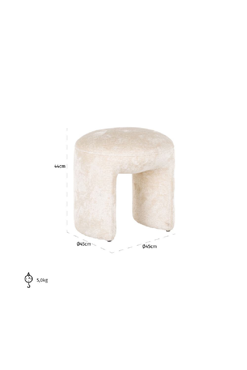 Modern Chenille Pouf | Richmond Interiors Fargo | OROA.com