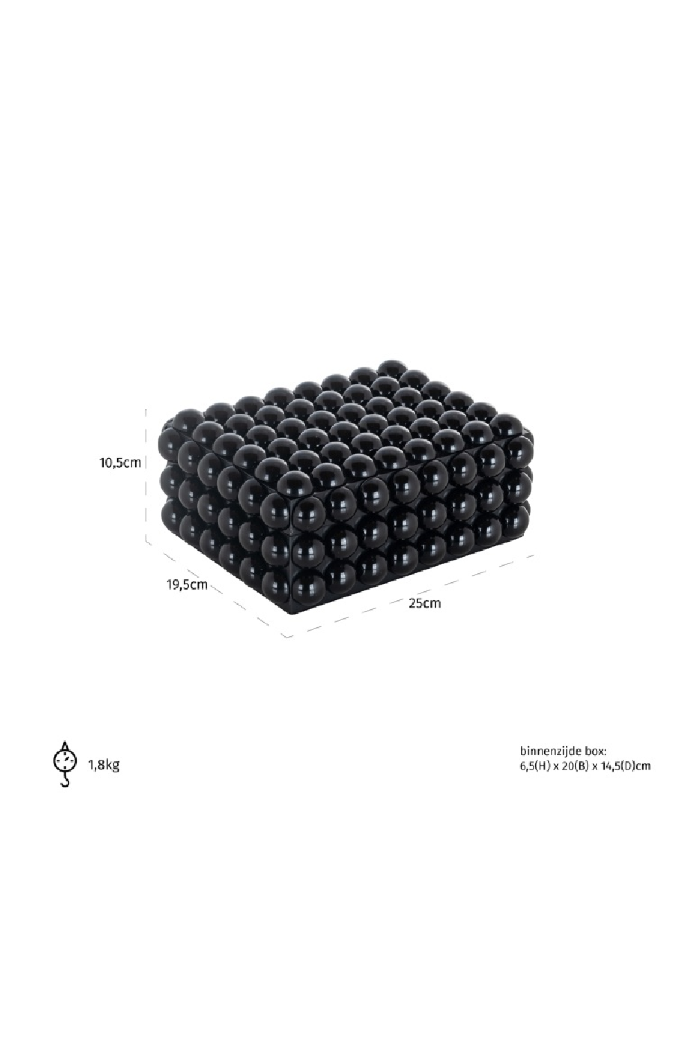 Black Modern Jewellery Box | Oroa.com