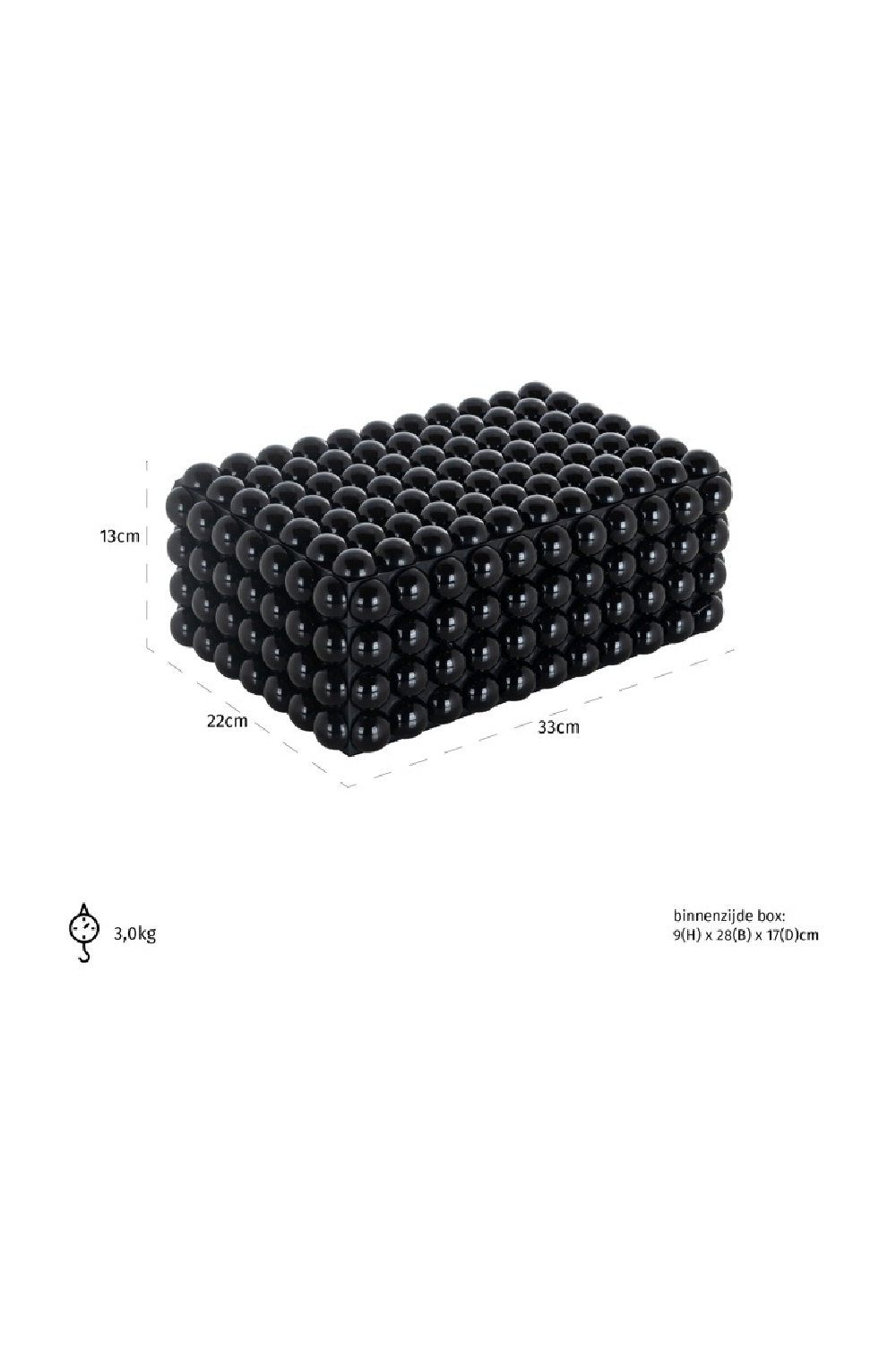 Black Modern Jewellery Box | Oroa.com
