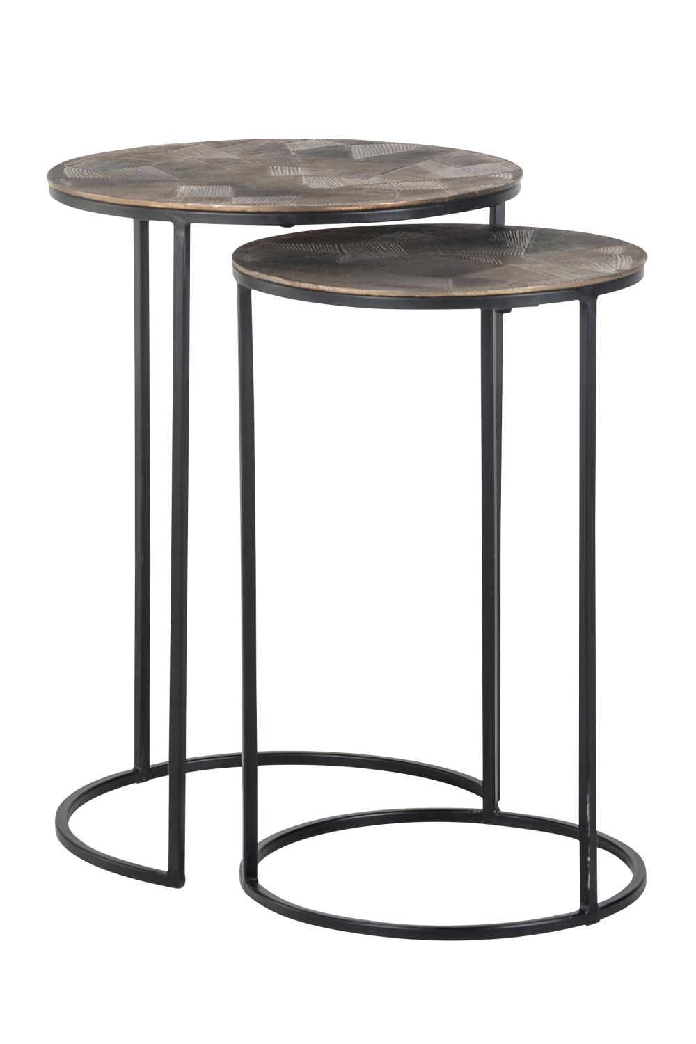 Round Gold Nested End Tables (2) | Richmond Interiors Tulum | Oroatrade.com