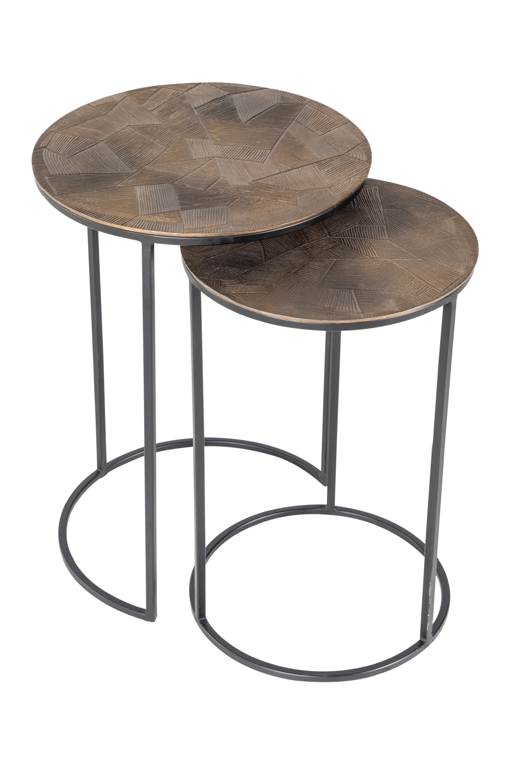 Round Gold Nested End Tables (2) | Oroa.com