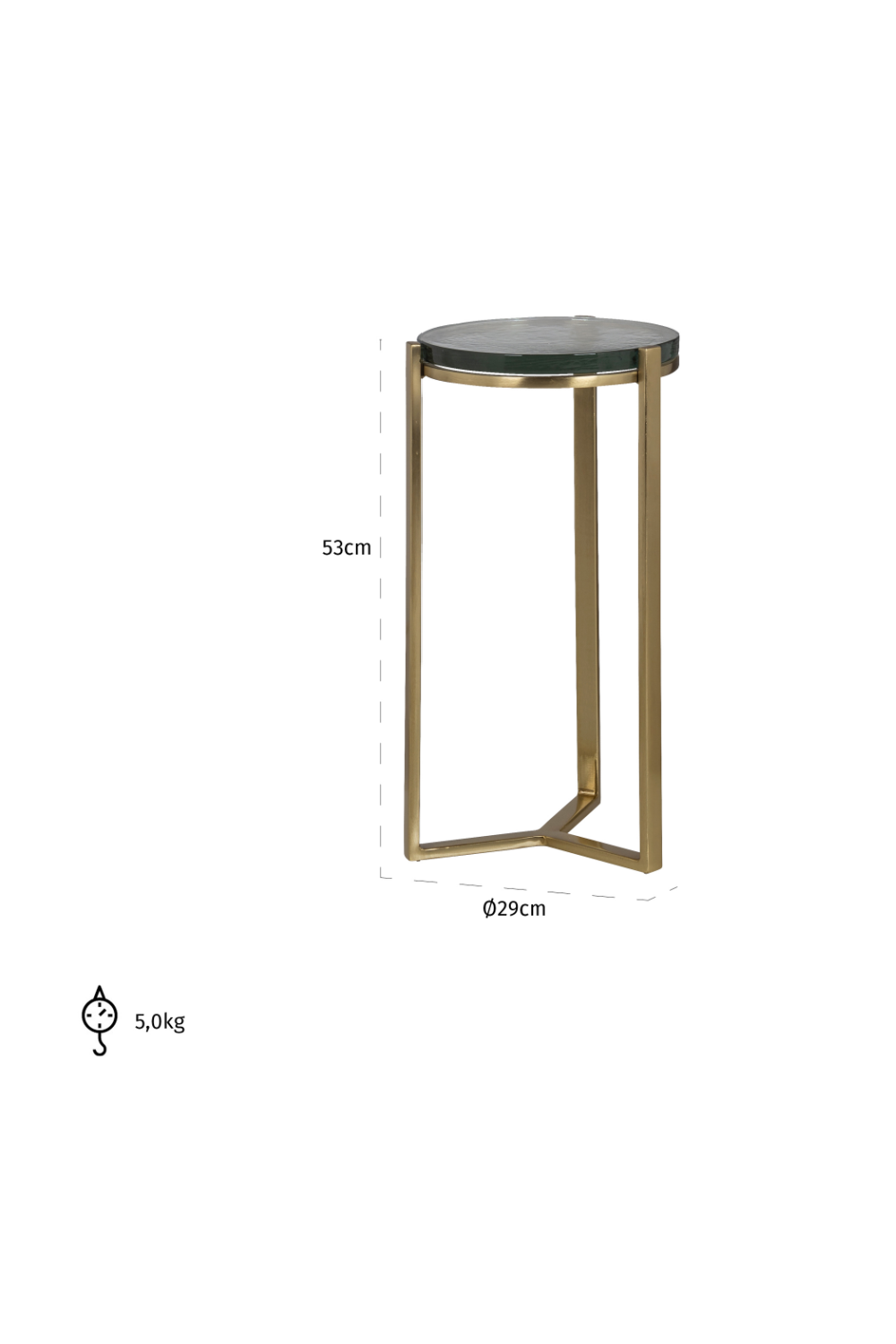 Glass Round End Table | Richmond Interiors Aubrey | Oroa.com