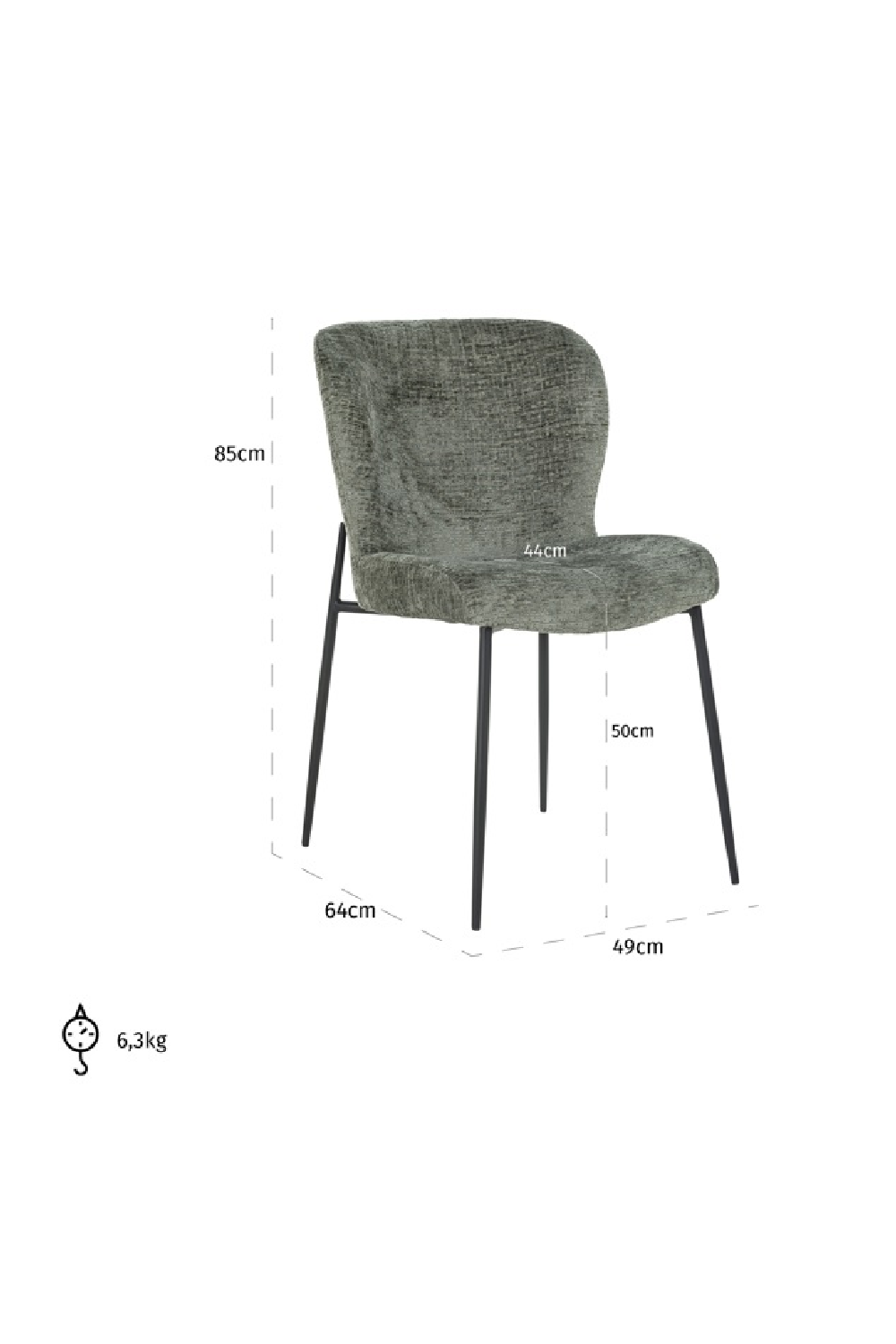 Upholstered Minimalist Dining Chair | Richmond Interiors Darby | Oroa.com