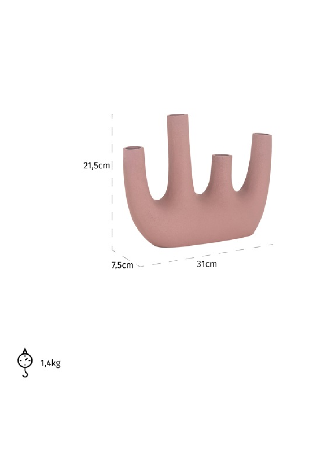 Pink Aluminum Modern Vase | Richmond Interiors Jody | Oroa.com