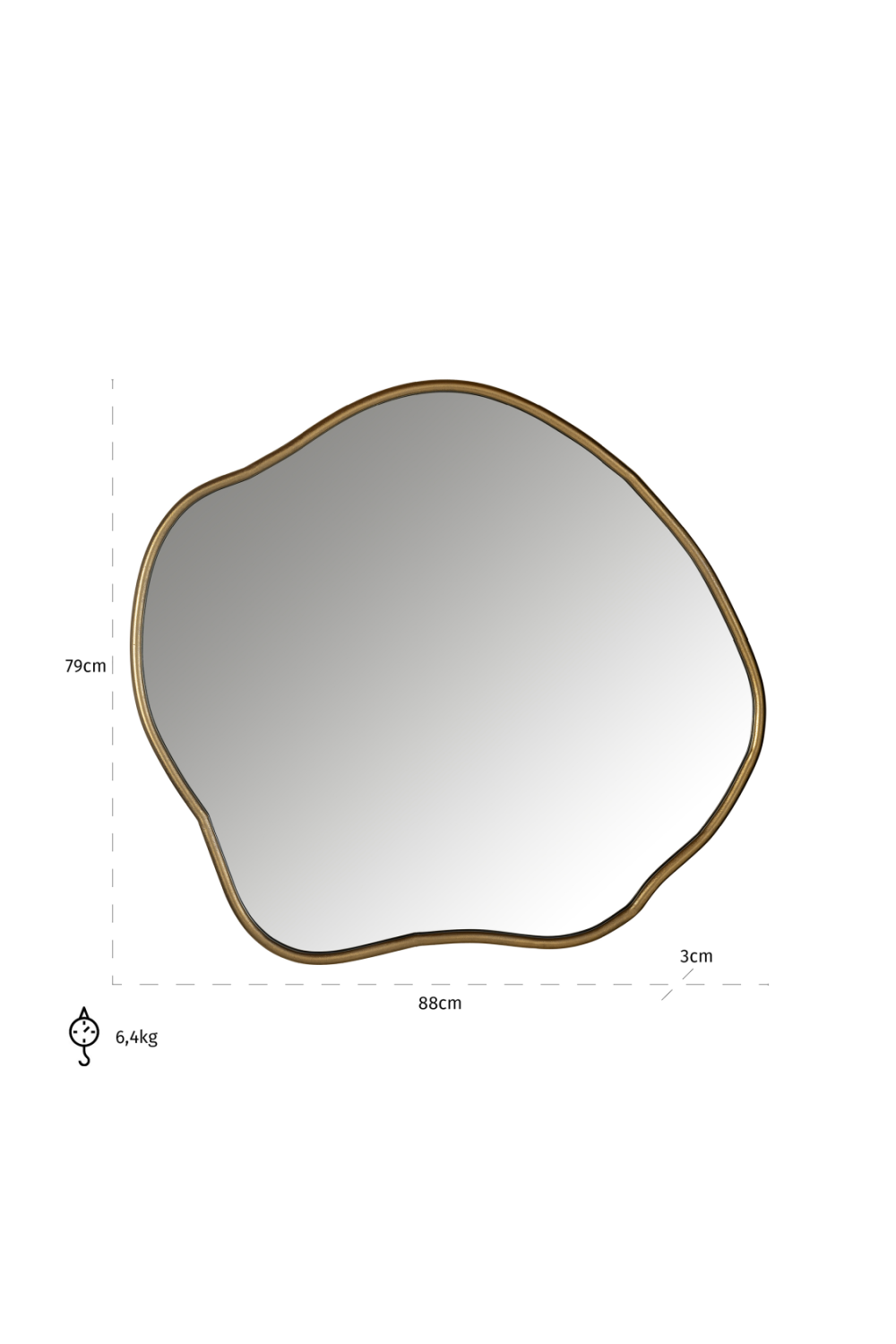 Organic-Shaped Gold Mirror | Oroa.com