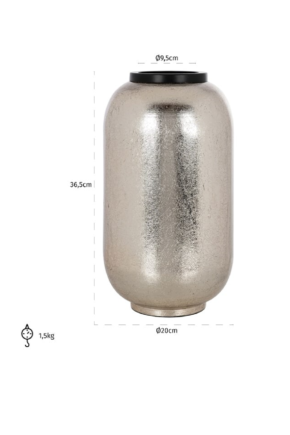 Silver Iron Vase L | Richmond Interiors Vesna | Oroa.com