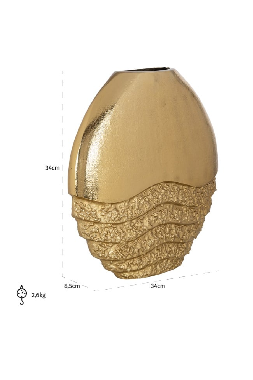 Gold Modern Vase | Richmond Interiors Roxy | Oroa.com