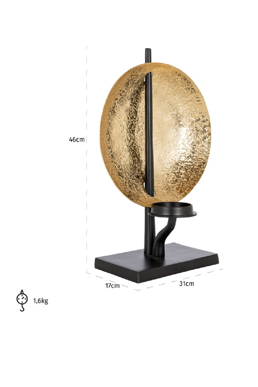 Gold Aluminium Candle Holder | Richmond Interiors Chayra | Oroa.com