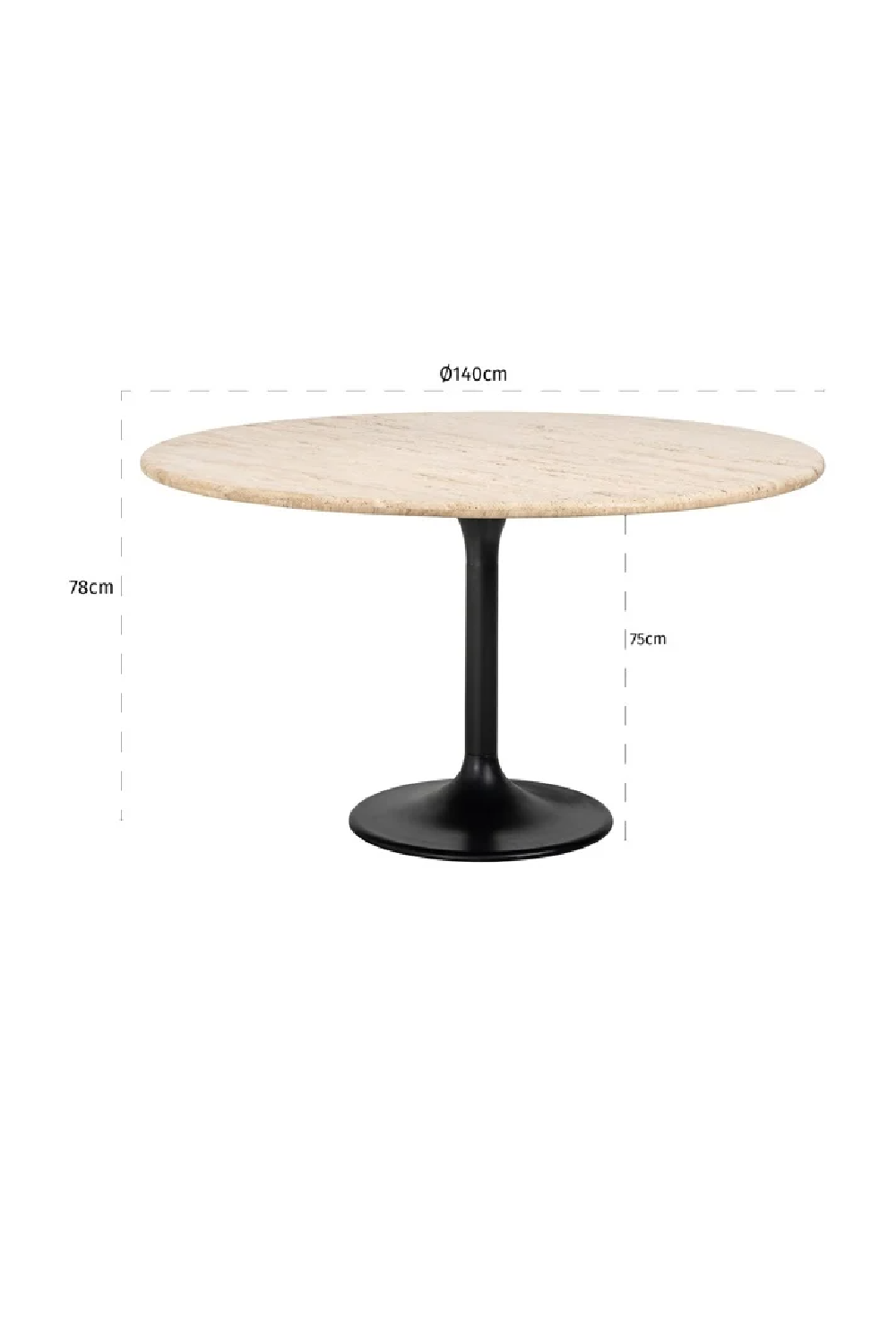 Round Travertine Dining Table | Richmond Interiors Hampton | Oroa.com