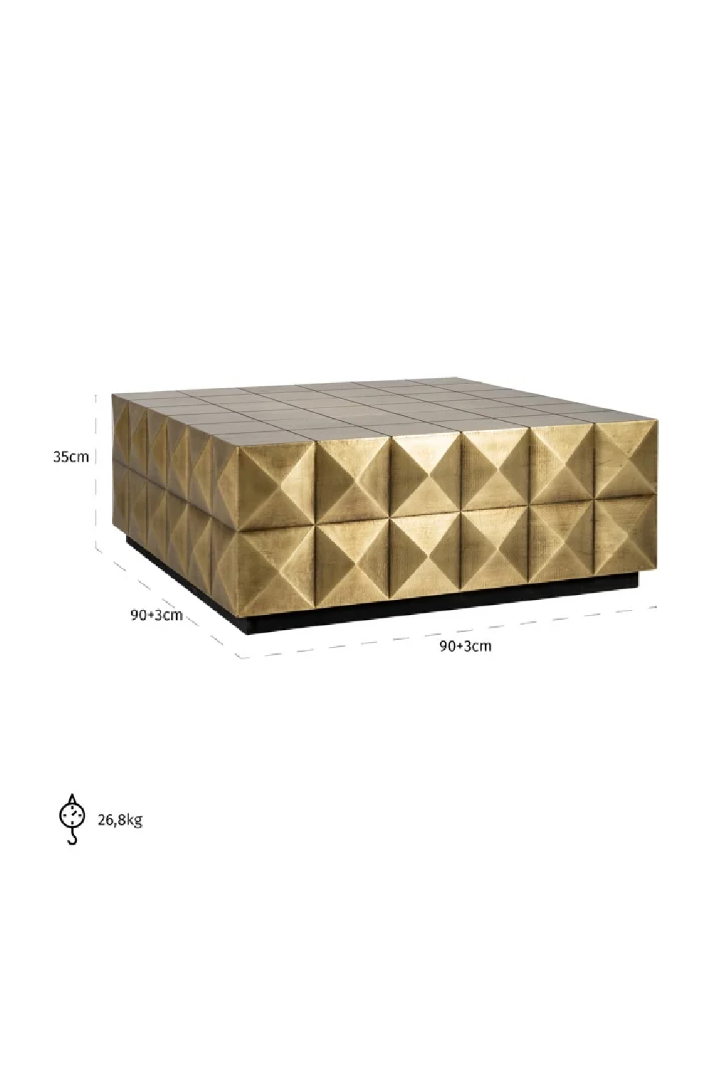 Gold Faceted Coffee Table | Richmond Interiors Collada | Oroa.com
