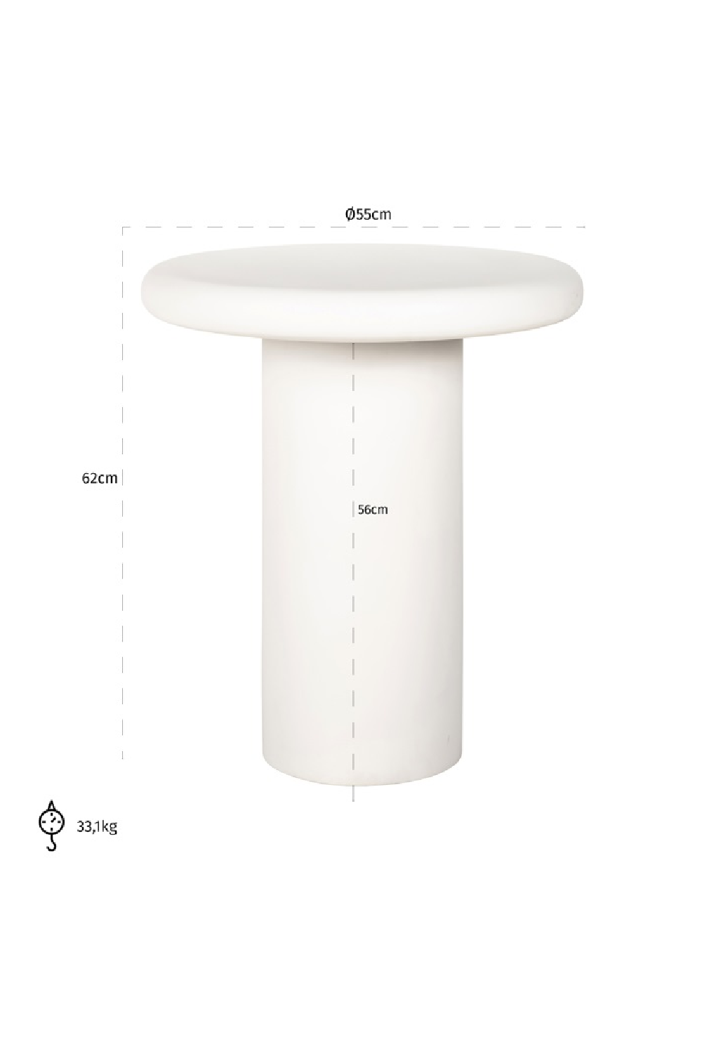 White Round Side Table | Richmond Interiors Bloomstone | Oroa.com