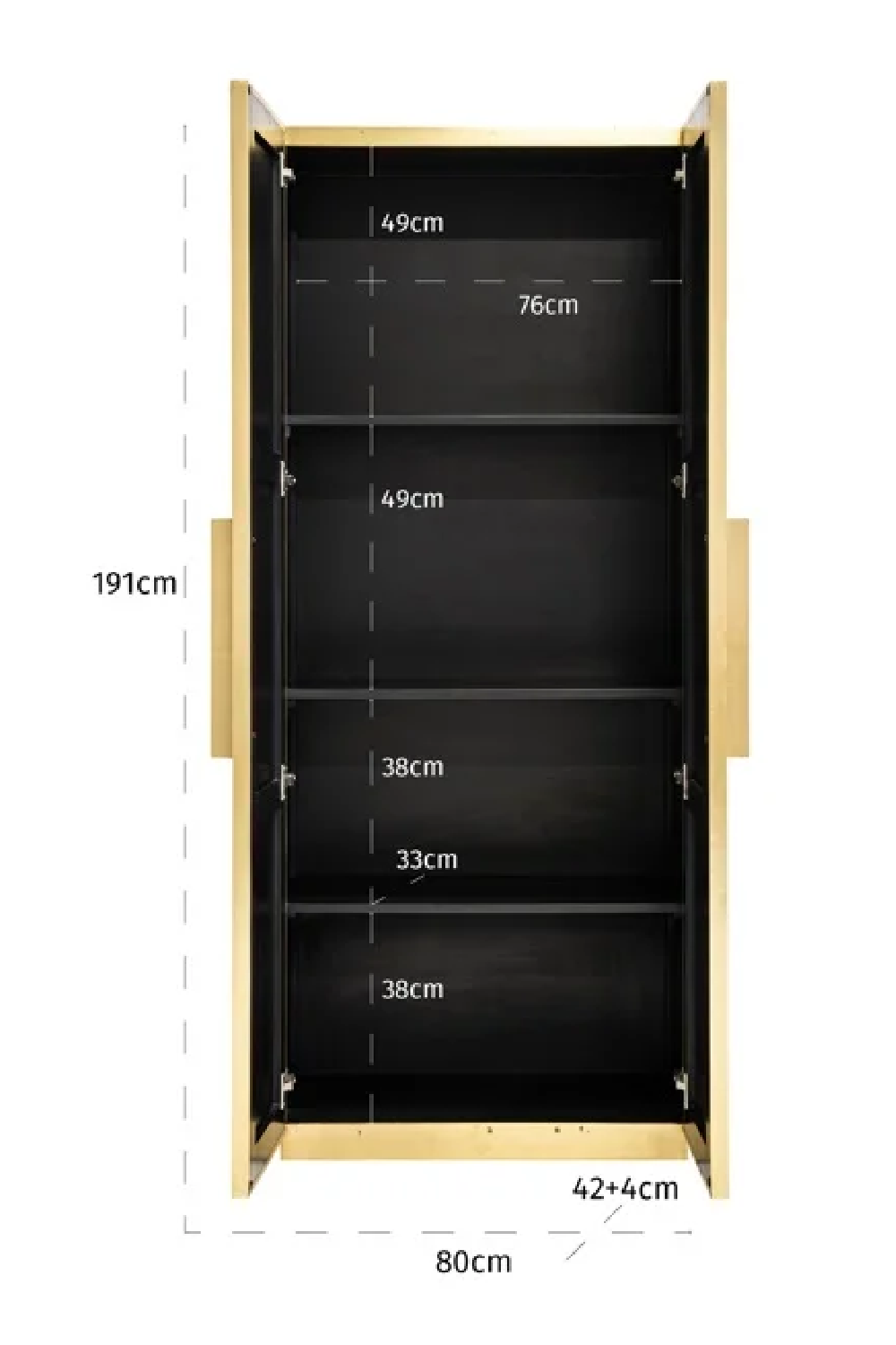 Gold 2-Door Cabinet | Richmond Interiors Ironville | Oroa.com
