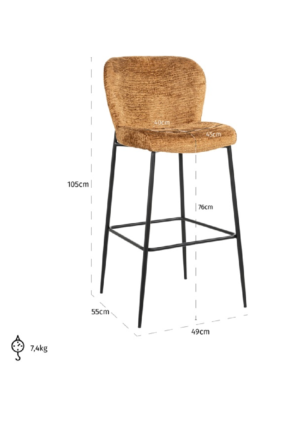 Upholstered Bar Stool | Richmond Interiors Darby | Oroa.com