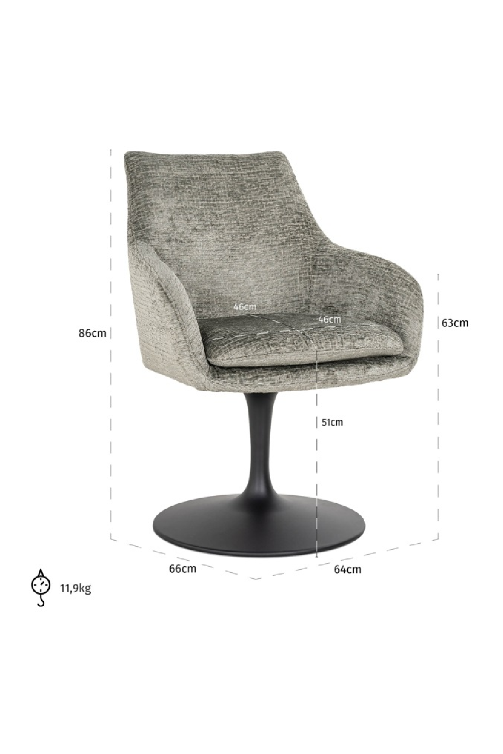 Pedestal Upholstered Swivel Chair | Richmond Interiors Marlon | Oroa.com