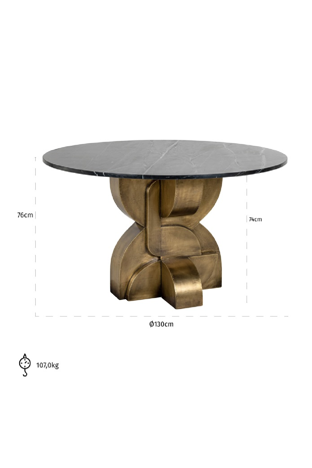 Marble Art Deco Dining Table | Richmond Interiors Maddox | Oroa.com