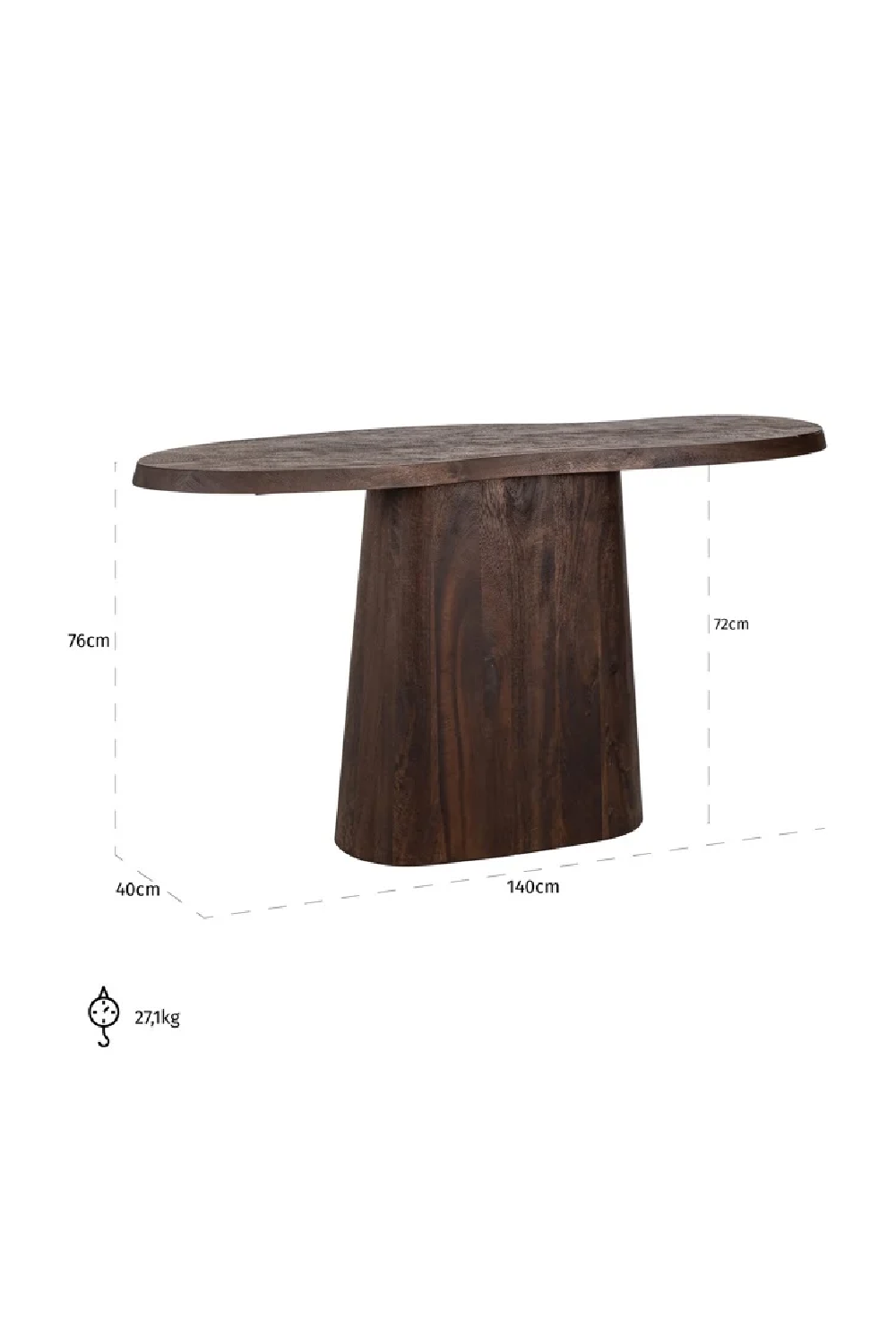 Wooden Organic-Shaped Console | Richmond Interiors Odile | Oroa.com