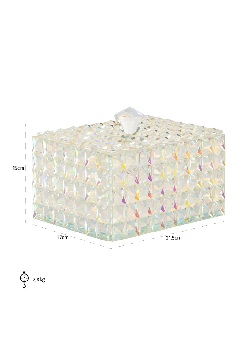 Faceted Crystal Jewelry Box | Richmond Interiors Rainbow | Oroa.com