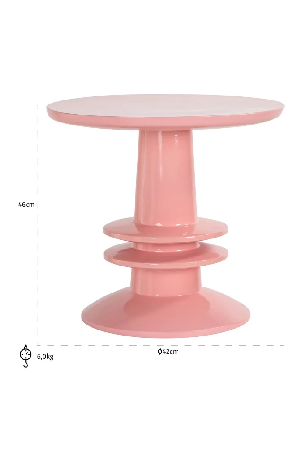 Pink Pedestal Side Table | Richmond Interiors Josy | Oroa.com