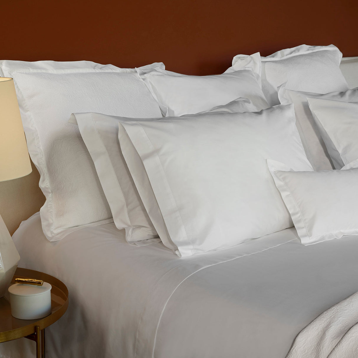 525TC White Percale Duvet Cover | Amalia Home Victoria| Oroa.com