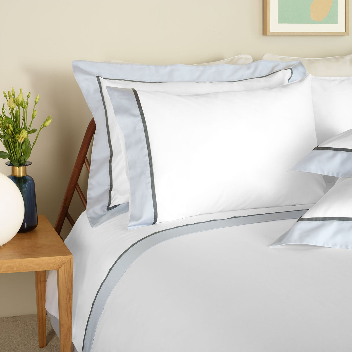 430TC Sateen Bordered Sham Set | Amalia Home Ovar | Oroa.com