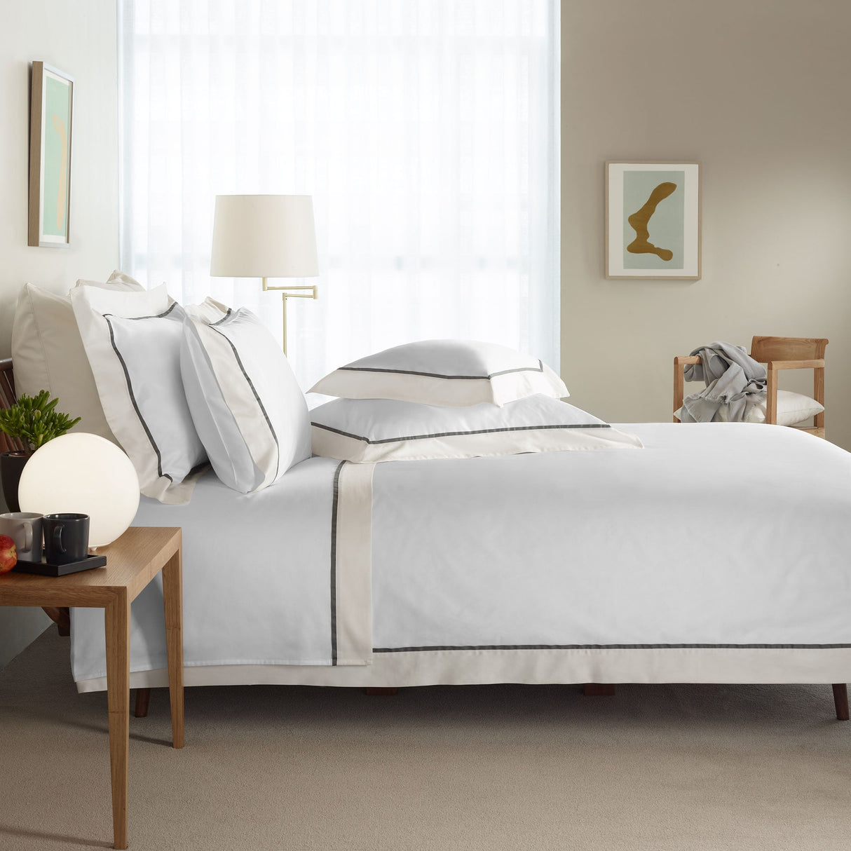 430TC Sateen Bordered Duvet Cover | Amalia Home Ovar | Oroa.com
