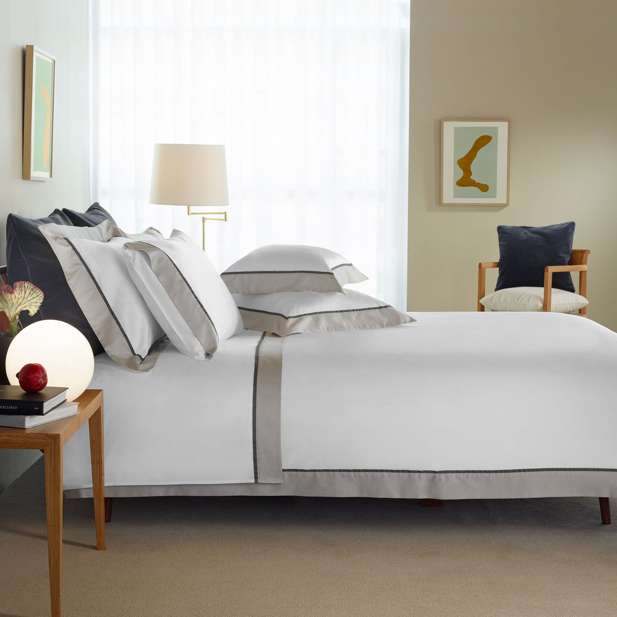 430TC Sateen Bordered Duvet Cover | Amalia Home Ovar | Oroa.com