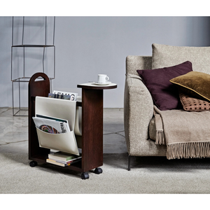 Wheeled Wooden Magazine Rack | Pinetti Tata | OROA.com