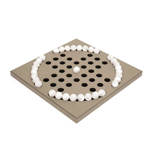 Pearl Pawns Leather Board Game | Pinetti Peg Solitaire | OROA.com