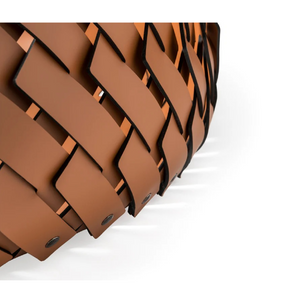 Leather Strips Round Basket S | Pinetti Almeria | OROA.com